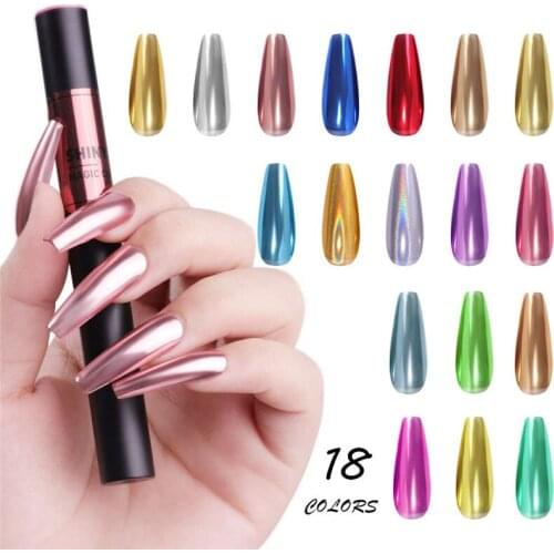 Titanium Gold Magic Powder Newest Nail Art Manicure Mirror Metal Powder High Quality Air Cushion Magic Nail Powder Pen