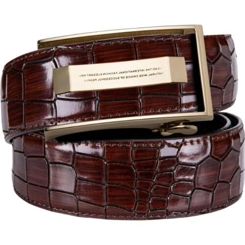 Barry.Wang Fashion Belt New Automatic Buckle Men Belts Fashion Business Belt Famous Brand Luxury Belts For Men Leather DK-2036