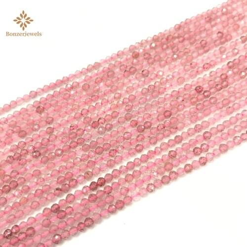 Natural Strawberry Quartzs Stone 2/3mm Faceted Gem Loose Spacer Beads For Handmade DIY Jewelry Making Bracelet Accessories 15