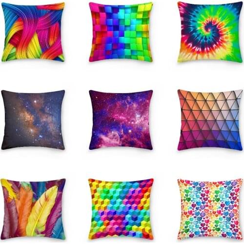 45x45cm Colorful Swirl Geometric Pillowcase Cushion Cover Starry Sky Print Bed Pillow Cover Abstract Sofa Car Style Pillowcases