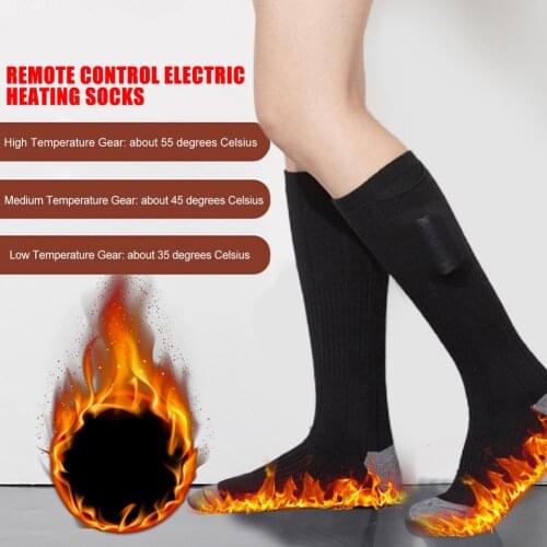 Unisex Electric Heated Socks Warm Socks Boot Feet Warmer USB Rechargable Battery Socks Winter Outdoor Skiing Sport Socks