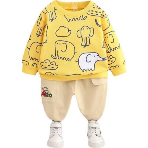 New Children Clothes Sets Autumn Baby Girls Clothing Boys Cartoon T-Shirt Pants 2Pcs/Sets Toddler Casual Costume Kids Tracksuits