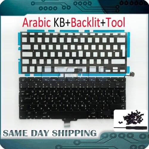 OEM NEW for Macbook Pro 13" Unibody A1278 Arabic AR Keyboard Replacement+Backlight Backlit Sheet+Screws 2009 2010 2011 2012 Year