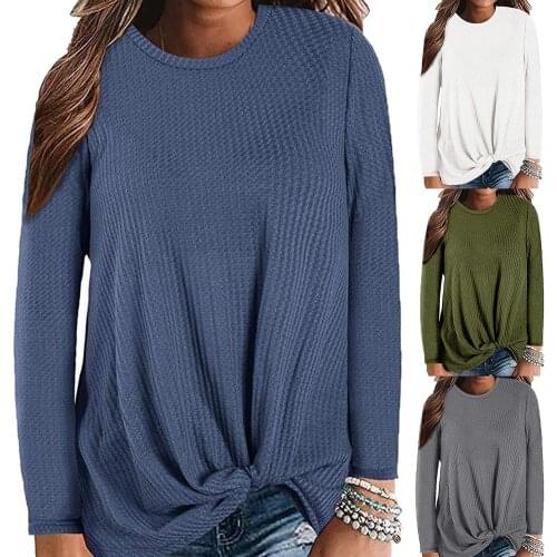 Round Neck Autumn Knitted Sweater Women Sweater Winter Top Waffle knit knit long sleeve sweater casual O-neck warm pullover