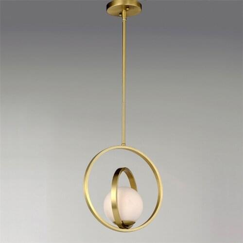 Post Modern Pendant Light Lamp Kitchen Restaurant Study Living Room Lighting Home Round Indoor Fixture Led Ring Glass Decoration