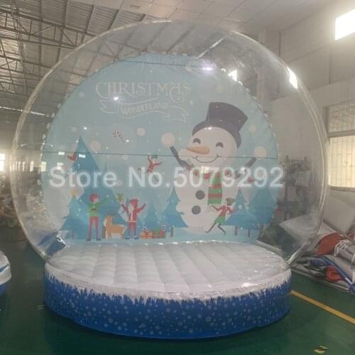 Christmas Inflatable Snow Globes Ball for Events, Inflatable Snow Show Ball for Store Display, 4m Snow Globes For Advertising
