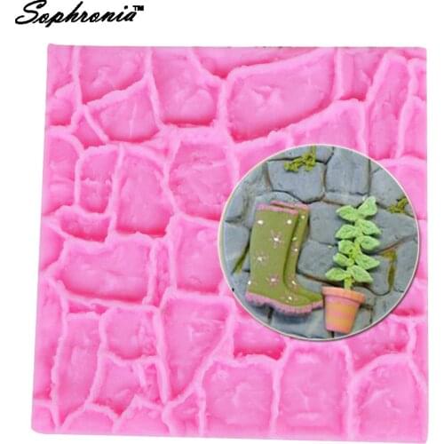 Sophronia M476 3D Silicone Molds Wall Stone Cake Bread Decorating Baking Christmas Cookies Bake Tools 10*10*0.4CM