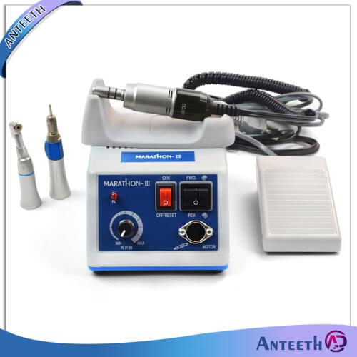 Dental Lab Equipment Micromotor Polishing Machine E-Type With Contra Angle Straight Head Handpiece MARATHON Electric Micro Motor