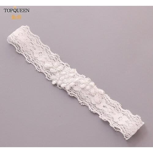 TOPQUEEN Wedding Garter White Embroidery Floral Sexy Garters Women/Female/Bride Girl Thigh Ring Bridal Lace Leg Ring Loop TH04