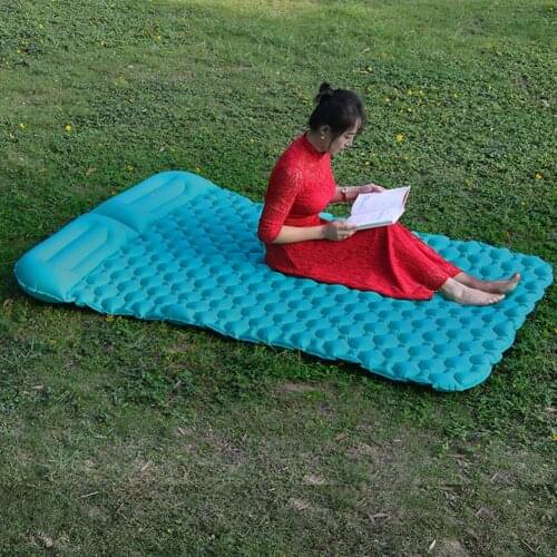 Outdoor Air Cushion Self-Inflating Camping Sleeping Folding Mat Moisture Air Mattress Foot Pump Inflation Camping Mattress