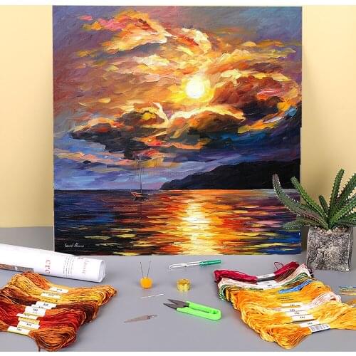 Gold Clouds Printed 11CT Cross-Stitch Embroidery Full Kit DMC Threads Sewing Hobby Handmade Knitting Package Promotions