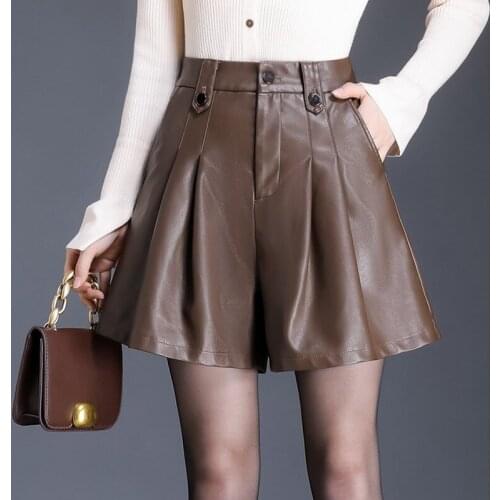 Женские кожаные шорты Zerlos China At AliExpress