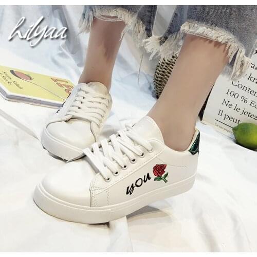 Women Fashion Flats Shoes White Sneakers Female Leather Round Toe Spring Casual Shoes zapatillas mujer Platform Sneakers Women