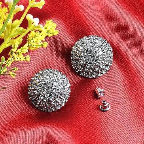 Ladies Rhinestone S925 Earrings, Hemispherical Jewelry, Fashion Simple Prevent Allergy Accessories CORUIXI E182369