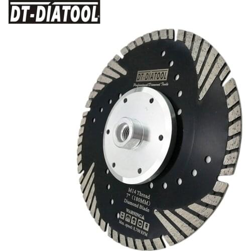 1pc Dia 7"/180mm M14 thread Diamond Turbo saw Blades with Slant Protection Teeth for Stone Concrete Marble Cutting Disc