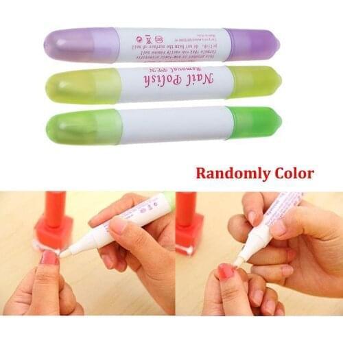 1Pc Manicure Nail Art Polish Remover Pen Corrector Conceal Error Step With 3 Changeable Tips Manicure Random Color