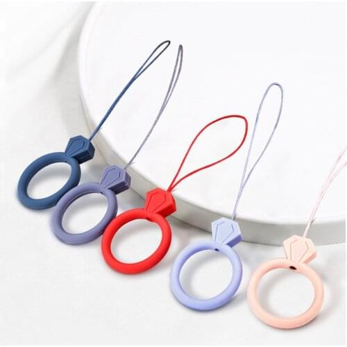 1pc Girls Silicone Pendant Mobile Phone Straps Keycord Lanyards Finger Rings Cartoon Mobile Phone Accessories