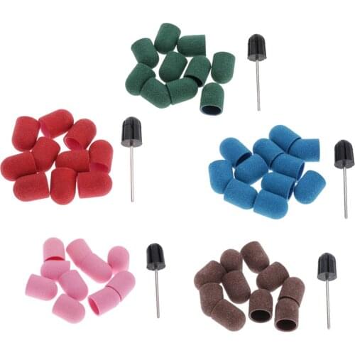 10 Pcs Sanding Bands for Nail Drill Bits File Manicure with Mandrel Grip