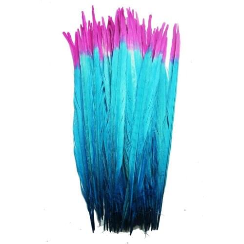 100Pcs/lot 40-45cm(16-18inch) Mixed Color Dyed Ringneck Pheasant Tail Feathers for Crafts Party Festival Carnaval Assesoires