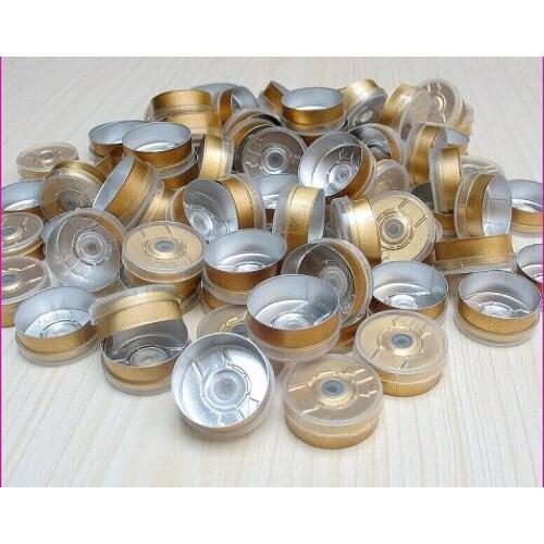 20mm aluminium-plastic caps gold body and black top ,and silve body and black top