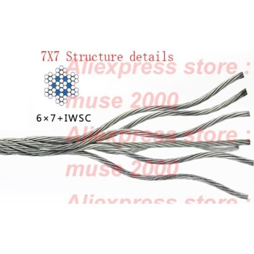316 steel rope Dia 0.5 0.6 0.8 1 1.2 1.5 2 2.5 3 mm 7X7 stranded wire photo hanging frame drawing exhibition wal picture hook