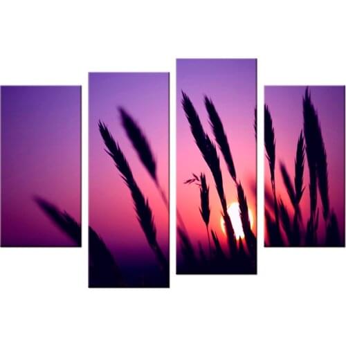 4 Panels/Set HD Purple Twilight Picture Canvas Print Painting Artwork Wall Decorative Oil painting