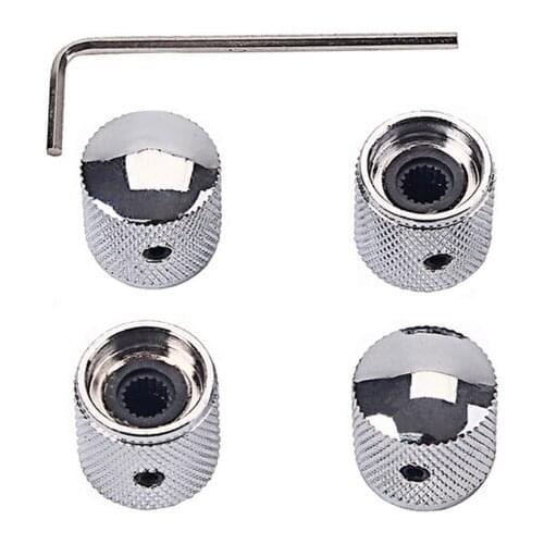4pcs Metal Control Knobs Parts for Electric Guitar Bass Replacement Accessories