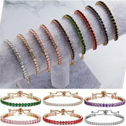 European and American Crystal Bracelet Light Luxury Micro-inlaid Zircon Bracelet Female Simple Adjustable Hand Jewelry
