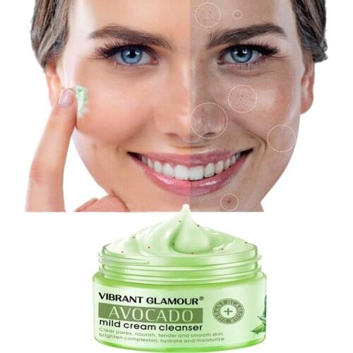 Avocado Milk Cream Cleansing Pores Cleaning Shrinking Softens Blackhead Cuticles Deep Hydration Firming Face Skin Care 100g