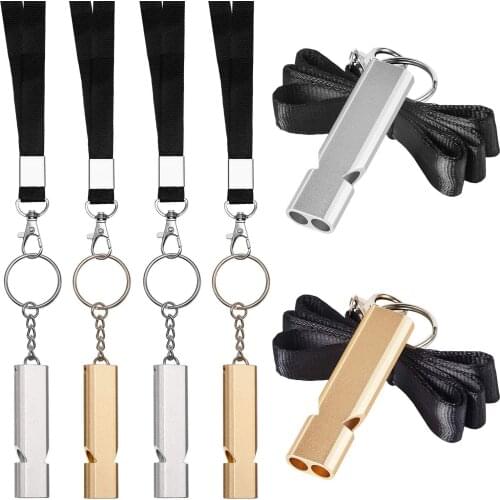 Keychain with Whistle Function Outdoor Emergency Survival Whistles with Carabiner and Lanyard for Camping Hiking Dog Training