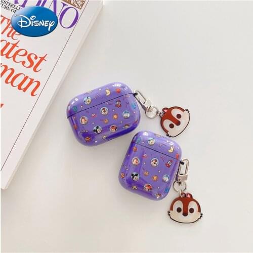 Cute Disney Earphone Case With Key Chian For AirPod 2 1 Case TPU Charging Headphones Case for Arpods Pro Protective Cover Box