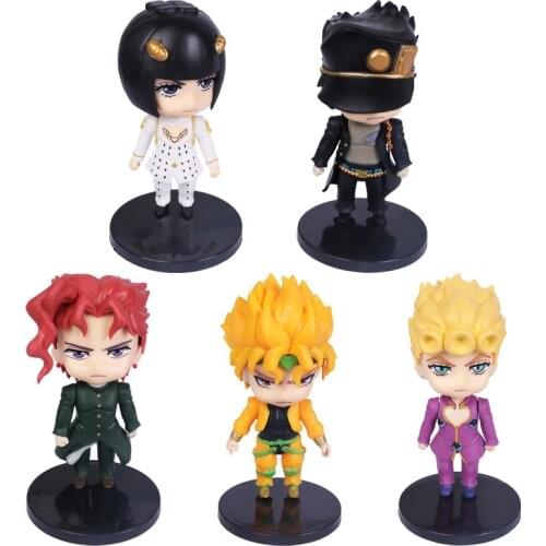 5PCS Anime Jojo Bizarre Adventure Figure Kujo Jotaro Figurine Josuke Kakyoin Action Figure Model Toy Doll Gifts for Children