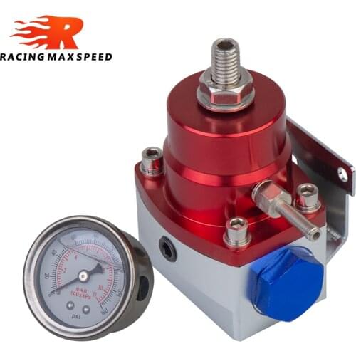 Racing JDM Car Universal Adjustable Fuel Pressure Regulator With Gauge For Cherokee Ford F250 6.0L Diesel Twin Beam fpr-005