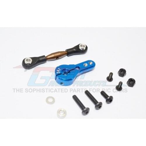 GPM SPRING STEEL ANTI-THREAD TIE ROD WITH ALUMINIUM SERVO HORN FOR 24T SPLINE OUTP For AXIAL YETI SCORE AX90068 RC Upgrade
