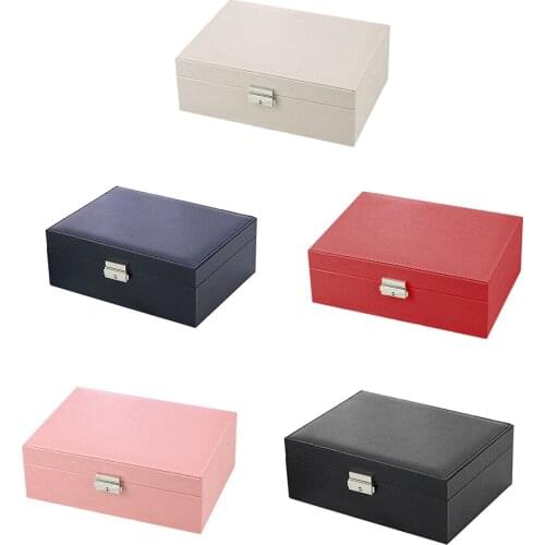 PU Leather Jewelry Box Bracelet Container Comestic Carrier 24x17x8.5cm