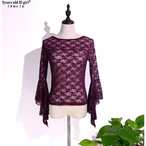 Lace Flamenco Dance Tops Square/Latin Blouse For Women/Girl Pratice Spanish HHH02