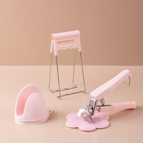 Kitchen Cooking Set Easy Cleaned Microwave Oven Mitt Non-slip Thickened Glove Clamp Silicone Hand Protector Heatproof Pad