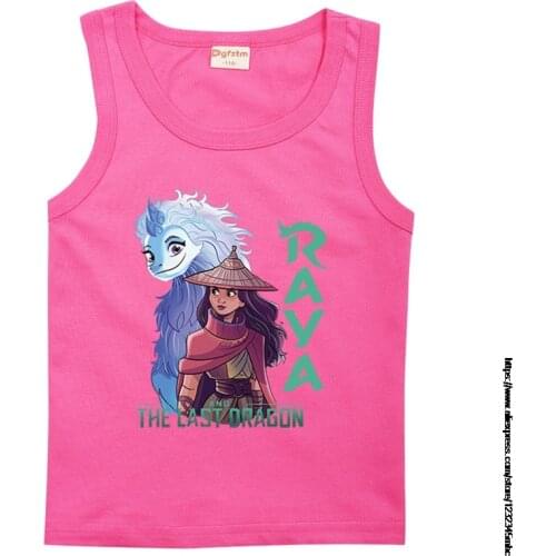 Raya and The Last Dragon Summer Children T-Shirts for Boys Baby Vest Tanks T-shirts Kids Cotton Sleeveless Clothing Tees Boys