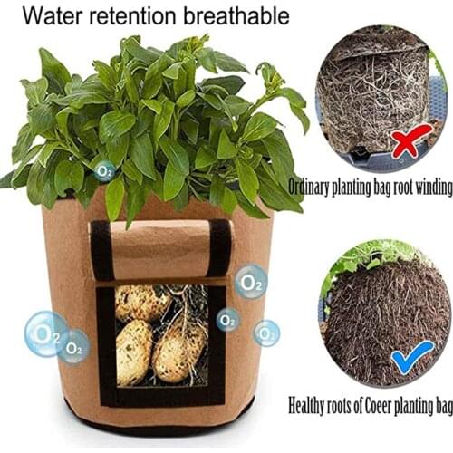 2 PCS Plant Bag Home Garden Potato Greenhouse Cultivation Vegetable Planting Bag Moisturizing Jardin Tool Grow Bag Seedling Pot