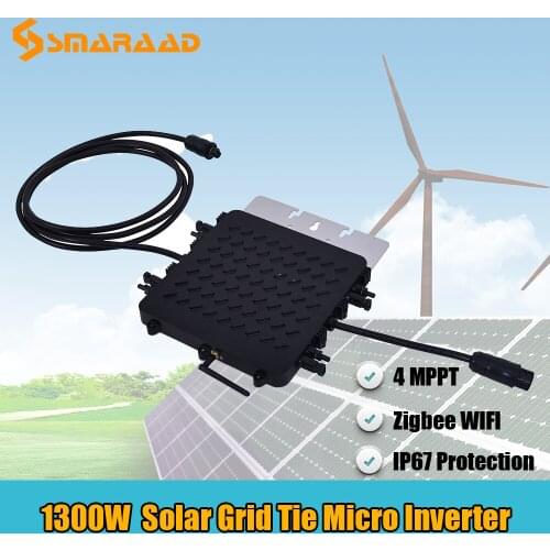 Smaraad 600W 1300W Microinverter Inversor Solar Grid Tie Micro Inverter 110V 220V AC 36V Home Solar Waterproof IP65 PV Panel