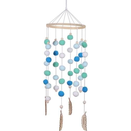 Baby Crib Mobile Wooden Wind Chime Bed Bell,Nursery Mobile Crib Bed Bell Baby Bedroom Ceiling Wooden Beads Wind Chime Hanging