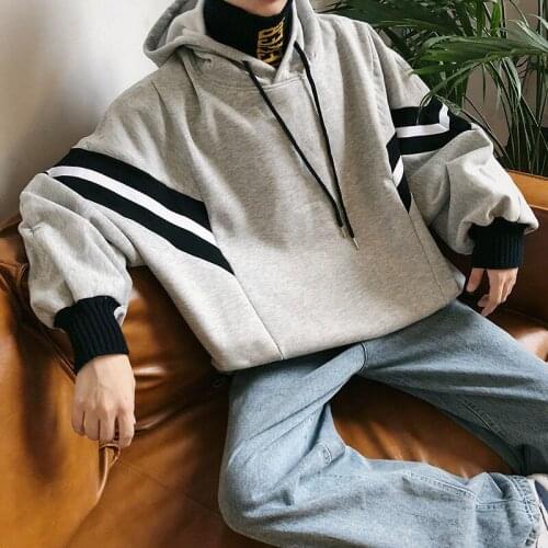 Men Casual Oversize Hoodies 2021 Autumn New Mens Hooded Sweatshirts Korean Man Streetwear Casual Pullovers