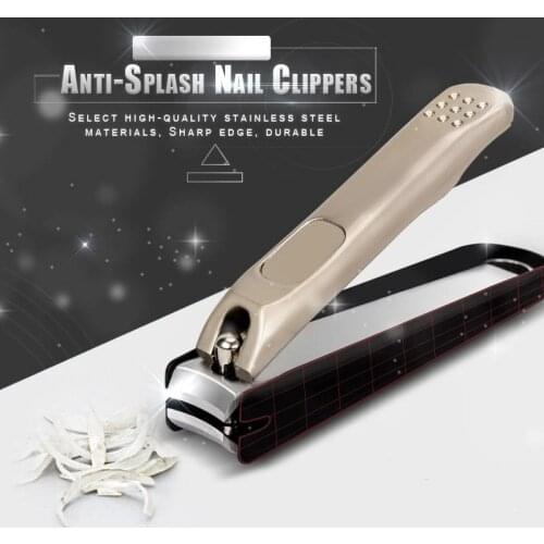 Anti-Splash Nail Clippers Manicure Accessories Portable Anti-slip Stainless Steel