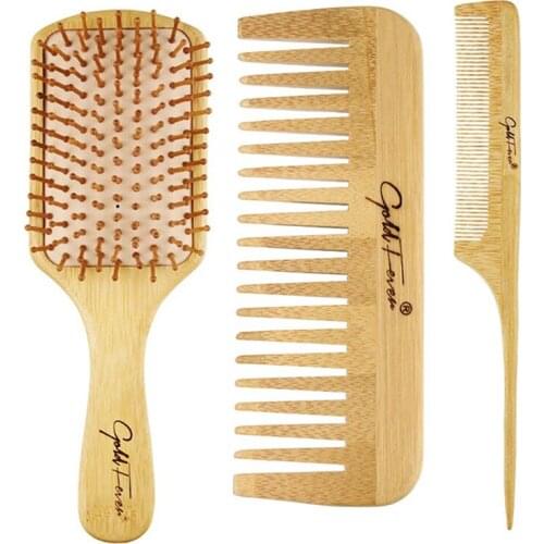 Natural Anti-static Comb For Men And Women Bamboo Comb Nursing Prevent Breakage Durable Hairdressing Set