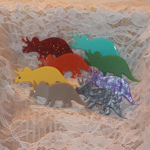 Factory Direct Supplies Dinosaur Disigen Solid Color High Qualith Acrylie Hair-ornament Colorful Hair Clips Animal Alligator Cli