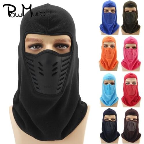 Powmuco Unisex Autumn and Winter Outdoor Sports Windproof Snow Hats Full Warm Anti-Cold Motorcycle Bicycle Caps Fishing Turban