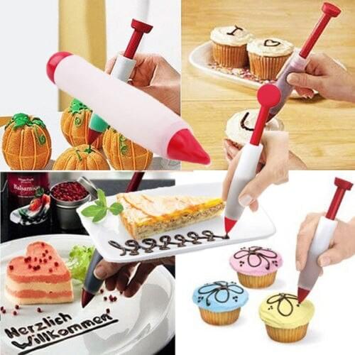 Silicone Cake Decorating Pen Biscuit Pastry Syringe Cookies Cup Cake Cream Chocolate Tool