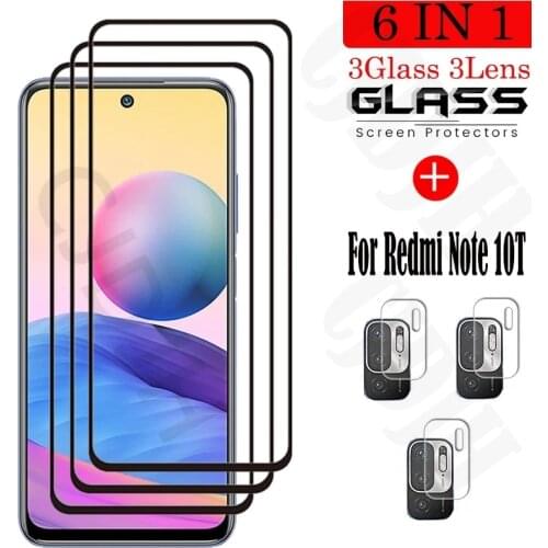 Full Glue Glass For Xiaomi Redmi Note 10T Screen Protector Tempered Glass For Redmi Note 10T Protective Film For Redmi Note 10T