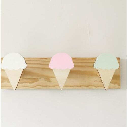 INS Nordic Wood Row Hooks Creative Household Hook Towel Hat Coat Clothes Hanger Key Holder Organizer Rack Girls Room Wall Decor