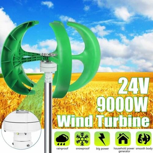 9000W Vertical Axis Wind Turbines Generator 24V Lantern 5 Blades Motor Kit Windmill Energy Charge Turbines For Home Camping